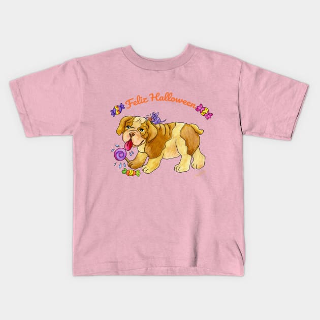 Perrito Halloween Kids T-Shirt by Happy Lines Family